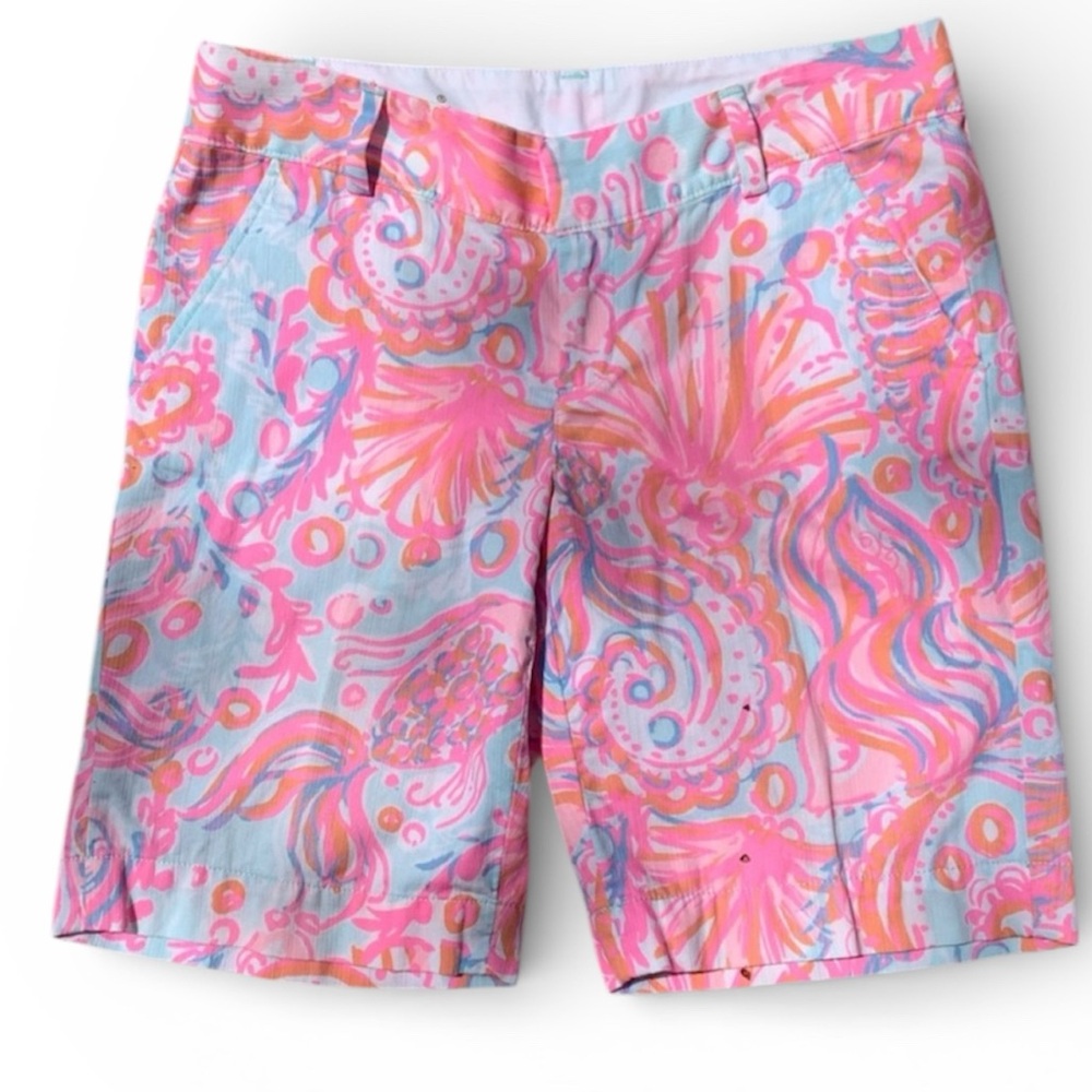 Lily Pulitzer Pink Floral Preppy Summer Resortwear Shorts